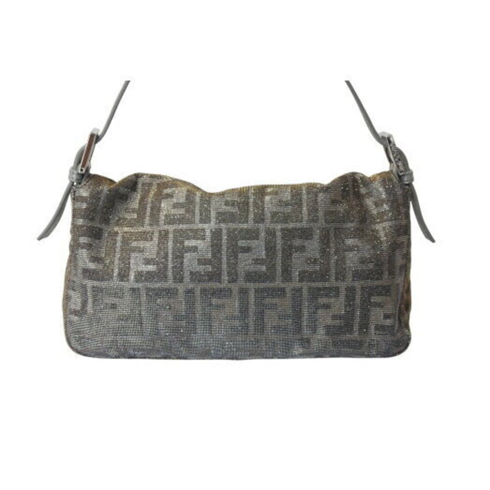 FENDI Mamma Bucket Hobo Shoulder bag Zucca rhinestones glitter silver gold - Picture 3 of 8